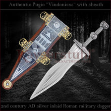 Load image into Gallery viewer, Authentic replica - Pugio "Vindonissa" (real silver inlaid Roman dagger)