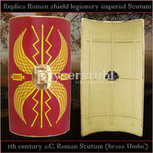 Load image into Gallery viewer, Authentic replica - Scutum 42" with brass Umbo (Roman shield)