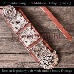 Authentic Replica - Roman Cingulum Militare "Tekija" (leather, tinned brass)