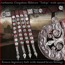 Load image into Gallery viewer, Authentic Replica - Cingulum Militare &quot;Tekija&quot; with apron (leather, tinned brass)