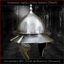Load image into Gallery viewer, Authentic replica Celtic "Rouvray" helmet (steel)