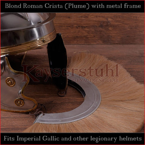 Authentic Replica - Blond Roman Crista (Plume) with metal frame