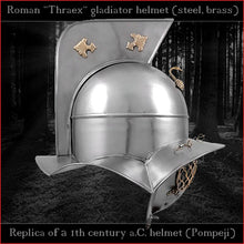 Load image into Gallery viewer, Authentic replica - Deepeeka Thraex helmet (steel & brass)