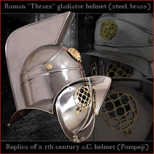 Load image into Gallery viewer, Authentic replica - Deepeeka Thraex helmet (steel & brass)
