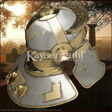 Load image into Gallery viewer, Authentic replica - Imperial Italic H "Niedermörmter" helmet (steel &  brass)