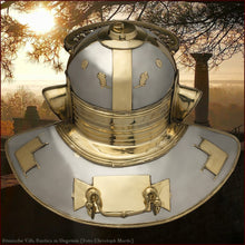 Load image into Gallery viewer, Authentic replica - Imperial Italic H "Niedermörmter" helmet (steel &  brass)
