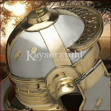 Load image into Gallery viewer, Authentic replica - Imperial Italic H "Niedermörmter" helmet (steel &  brass)