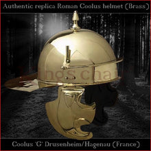 Load image into Gallery viewer, Authentic replica "Coolus 'G' Hagenau" helmet (brass)