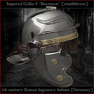 Authentic replica - Imperial Gallic F "Besançon" helmet (steel & brass)