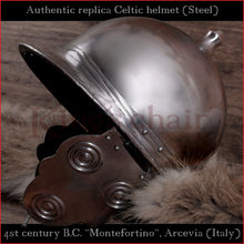 Load image into Gallery viewer, Authentic replica Celtic "Montefortino" helmet (steel)