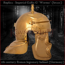 Load image into Gallery viewer, Authentic replica - Imperial Gallic G "Worms" helmet (brass)