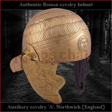 Load image into Gallery viewer, Authentic replica - "Auxiliary cavalry A" helmet (brass)
