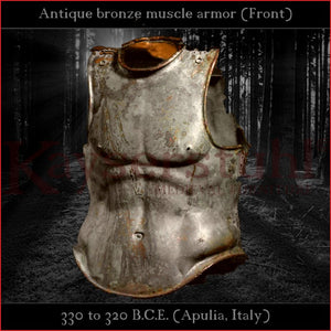Troy style muscle armor with bronze finish
