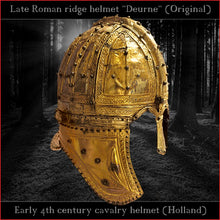 Load image into Gallery viewer, Authentic replica "Deurne" late roman ridge helmet (brass)