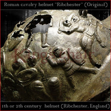 Load image into Gallery viewer, Authentic replica "Ribchester" roman cavalry helmet (brass)