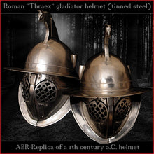 Load image into Gallery viewer, Authentic replica - Thraex helmet (tinned steel)