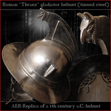 Load image into Gallery viewer, Authentic replica - Thraex helmet (tinned steel)