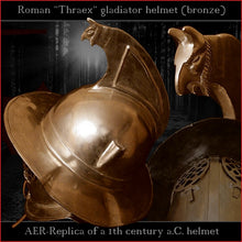 Load image into Gallery viewer, High level replica - Thraex helmet (massive bronze)