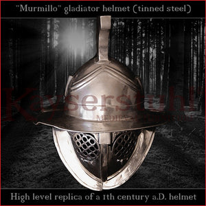 Authentic replica - Murmillo helmet (tinned steel)