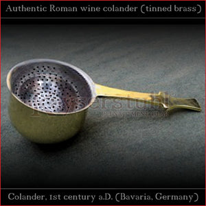 Authentic replica - Roman wine-sieve "Colander" (food-safe tinned brass)
