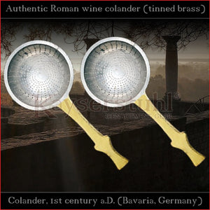 Authentic replica - Roman wine-sieve "Colander" (food-safe tinned brass)