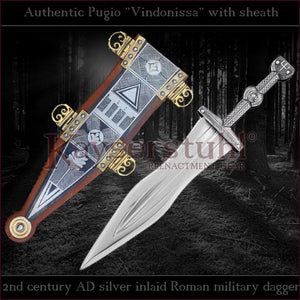 Authentic replica - Pugio "Vindonissa" (real silver inlaid Roman dagger)