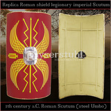 Load image into Gallery viewer, Authentic replica - Scutum 42&quot; with steel Umbo (Roman shield)