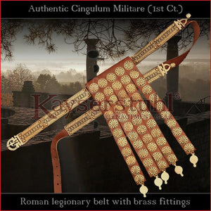 Realistic Replica - Cingulum Militare "1st century" with apron (leather, brass)