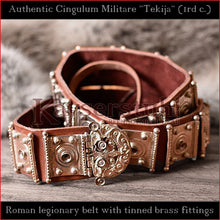 Load image into Gallery viewer, Authentic Replica - Roman Cingulum Militare &quot;Tekija&quot; (leather, tinned brass)