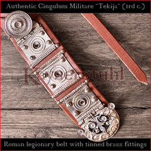 Load image into Gallery viewer, Authentic Replica - Roman Cingulum Militare &quot;Tekija&quot; (leather, tinned brass)