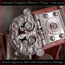 Load image into Gallery viewer, Authentic Replica - Cingulum Militare &quot;Tekija&quot; with apron (leather, tinned brass)