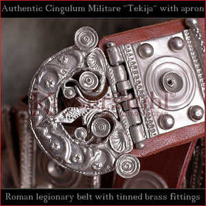 Authentic Replica - Cingulum Militare "Tekija" with apron (leather, tinned brass)