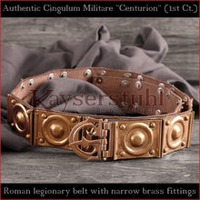 Load image into Gallery viewer, Authentic Replica - Roman Centurion belt (Leather &amp; Brass)
