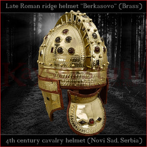 Authentic replica - Late roman ridge helmet "Berkasovo" (brass & glass)
