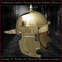 Load image into Gallery viewer, Authentic replica &quot;Coolus &#39;E&#39; Walbrook&quot; helmet (brass)
