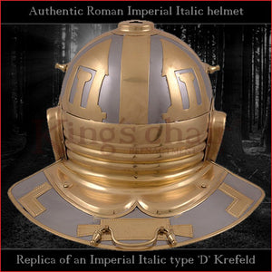Authentic replica - Imperial Italic D "Krefeld" helmet (steel & brass)
