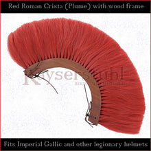 Load image into Gallery viewer, Authentic Replica - Red Roman Crista (Plume) with wood frame