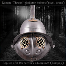 Load image into Gallery viewer, Authentic replica - Deepeeka Thraex helmet (steel &amp; brass)