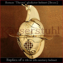 Load image into Gallery viewer, Authentic replica - Deepeeka Thraex helmet (brass)