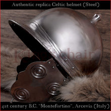 Load image into Gallery viewer, Authentic replica Celtic &quot;Montefortino&quot; helmet (steel)