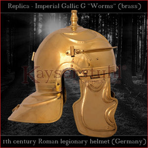 Authentic replica - Imperial Gallic G "Worms" helmet (brass)