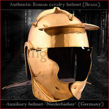 Load image into Gallery viewer, Authentic replica &quot;Niederbieber&quot; auxiliary infantery helmet (brass)