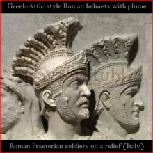 Load image into Gallery viewer, Authentic Replica - Greek &quot;Attic&quot; helmet with plume (steel &amp; brass)