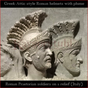 Authentic Replica - Greek "Attic" helmet with plume (steel & brass)
