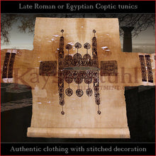 Load image into Gallery viewer, Realistic clothing - Late-Roman Coptic short sleeve tunic (Cotton, black pattern)