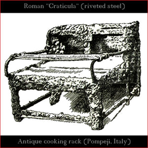 Authentic replica - Roman Craticula "Pompeji" (revited steel)