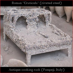 Authentic replica - Roman Craticula "Pompeji" (revited steel)