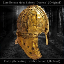 Load image into Gallery viewer, Authentic replica &quot;Deurne&quot; late roman ridge helmet (brass)